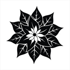 Obraz premium Christmas Poinsettia Flower Svg