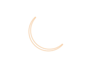 Minimal neon crescent moon outline for celestial designs, planners, and digital  Soft glowing lunar symbol for night themes, cute graphics, and aesthetic layouts. Modern moon clipart for sticker