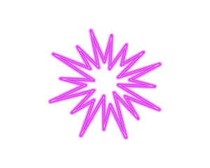 Neon pink starburst outline for digital art, crafts, and modern designs. Glowing sparkle pop icon for stickers, planners, and decorative layouts. Bright radiant burst graphic for creative projects, 