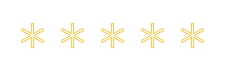 Neon yellow asterisk star line pattern for decoration, highlights, and digital designs. Glowing minimalist divider for planners, scrapbooks, borders, and modern layouts. Bright geometric symbol 