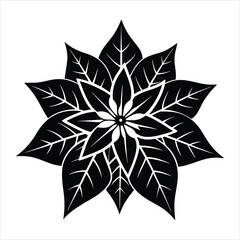 Obraz premium Christmas Poinsettia Flower Svg