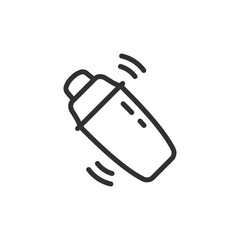 Cocktail shaker, linear icon. Bartending and mixology concept. Line with editable stroke.