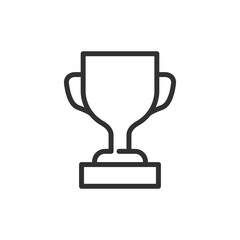 Trophy cup, linear icon. Symbol of victory, award, and excellence. Line with editable stroke.