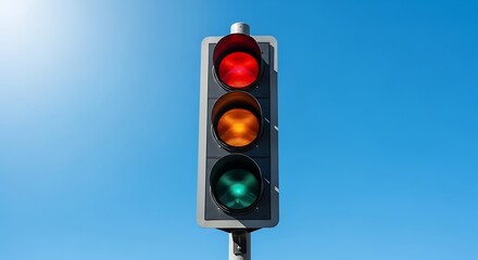 Traffic Light Red Amber Green Sky.