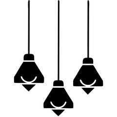 Naklejka premium Pendant Light Icon Vector Illustration | Modern Hanging Lamp Design for Interior and Home Decor