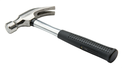 Building basics, the essential tool a hammer cut out on PNG. AI GENERATED.