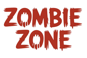 Bold, dripping letters spell "zombie zone," evoking a sense of danger and undead territory.