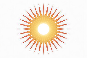Radiant sunburst with bright yellow and orange rays, conveying warmth and energy.
