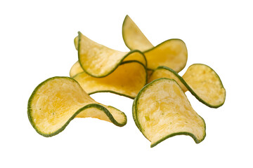 Crispy, thinly sliced vegetable chips, lightly seasoned, a savory and healthy snack option.