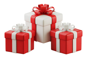 Stacked gift boxes in red and white, symbolizing celebration, generosity, and festive occasions.