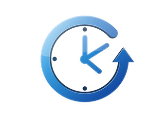 Clock with arrow indicating time passing isolated on transparent background