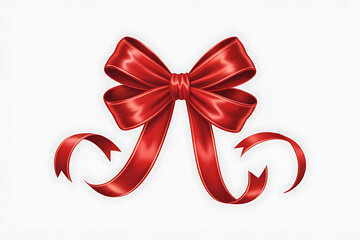 Elegant red bow with flowing ribbons, conveying celebration, gifting, and festive elegance.