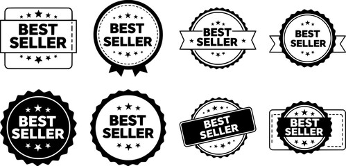 Vector art of variety of best seller badges and labels