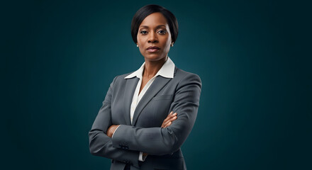 Professional african american businesswoman portrait in studio