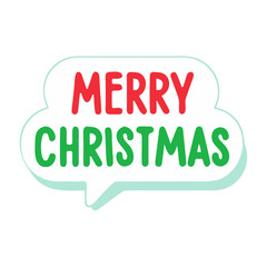 Merry Christmas Speech Bubble Text Icon Vector