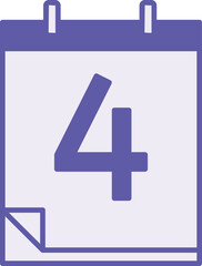 Colored Date Icon. Vector Illustration. Calendar, July 4th, Independence Day of the United States of America. Election Concept