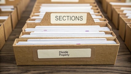 Organized Filing System with Sections and Labels for Efficient Sorting
