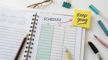 Planning Tools for Productivity with Schedule and Motivation Note