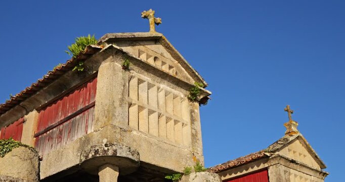 Horreos in Combarro, Ria de Pontevedra, galicia, Spain