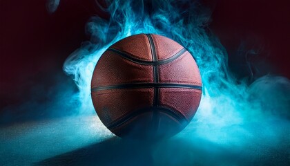 basketball on the color smoke background basketball banner background basketball background abstract dark basketball background with copy space