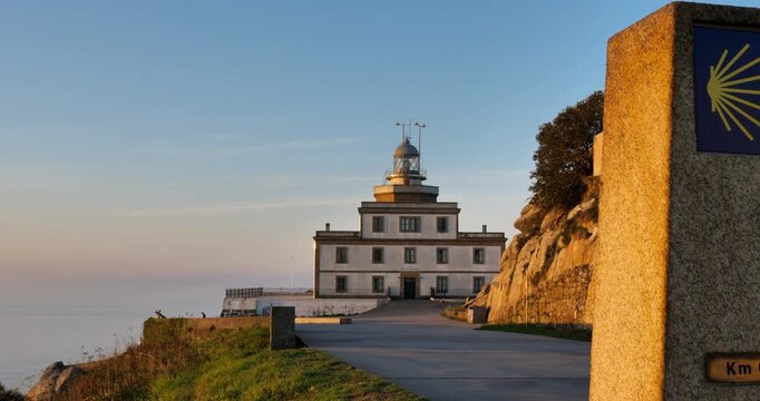 Cape Finisterre Lighthouse. End of the Way of ST James, Galicia, Spain