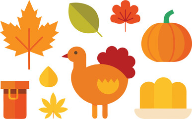 Thanksgiving day icons collection vector illustration scalable eps graphics