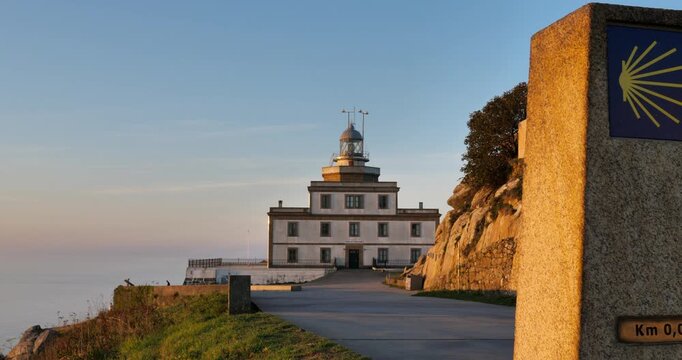 Cape Finisterre Lighthouse. End of the Way of ST James, Galicia, Spain