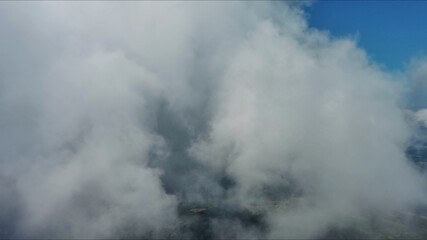 Clouds and blue sky, flying in clouds