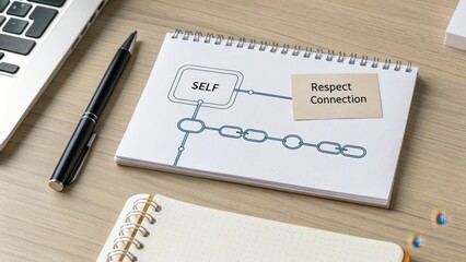 Self Reflection and Respect Connection Mind Map on Notebook