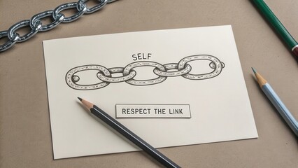 Self Respect the Link Conceptual Illustration on Paper Background