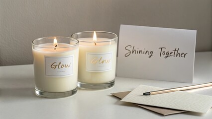 Serene Decor with Candles and Handwritten Note on Table