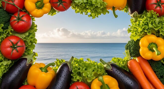 Fresh Vegetables with Ocean View. - Powered by Adobe