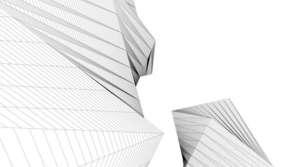 Abstract architecture vector 3d illustration