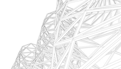 Naklejka na ściany i meble Abstract architecture vector 3d illustration Naklejka na ściany i meble Abstract architecture vector 3d illustration