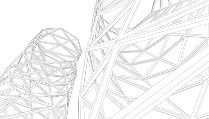 Abstract architecture vector 3d illustration