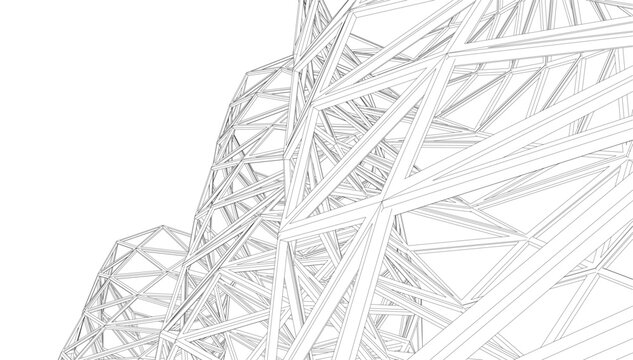 Abstract architecture vector 3d illustration