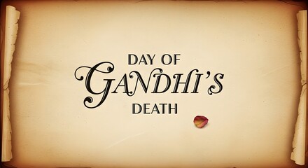 Tribute to gandhi's death anniversary with vintage floral design and elegant typography for commemorative poster or card