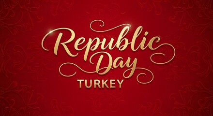 Elegant Turkey republic day celebration design with ornate red background for festive events