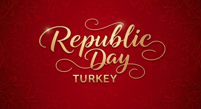 Elegant Turkey republic day celebration design with ornate red background for festive events