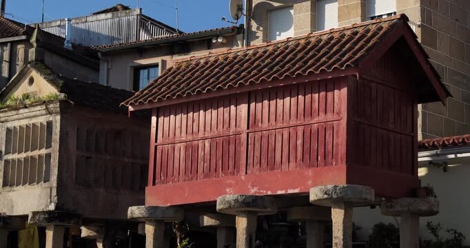 Horreos in Combarro, Ria de Pontevedra, galicia, Spain