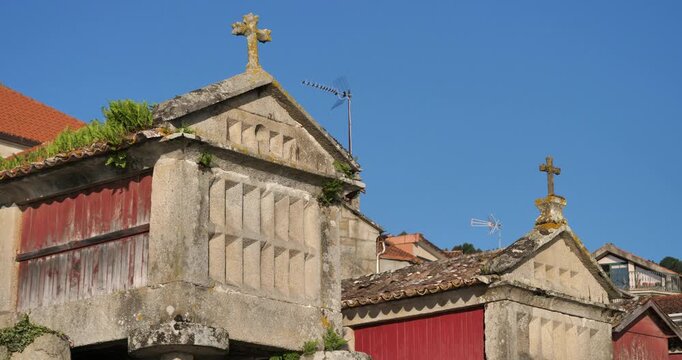 Horreos in Combarro, Ria de Pontevedra, galicia, Spain
