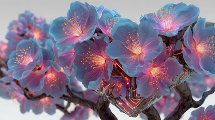 Fantasy glowing floral petals high resolution image