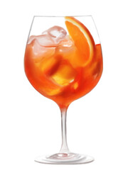 
Color illustration of a glass with bright orange Aperol 