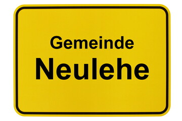 Illustration eines Ortsschildes der Gemeinde Neulehe in Niedersachsen