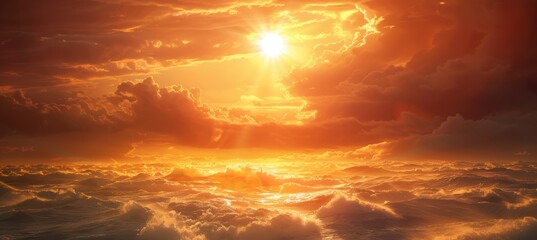 Dramatic Sunlight Breaking Through Clouds Over Stormy Sea