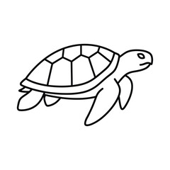 Simple outline drawing of a sea turtle swimming in the ocean
