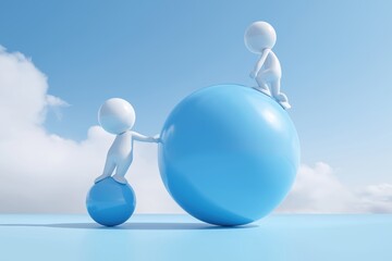 Mentorship concept showing imbalance and support for growth