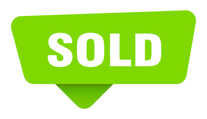 sold green sign isolated on transpatent background. sold sticker