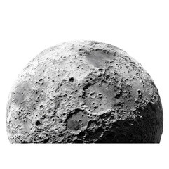 Detailed view of the moon's cratered surface illuminated against space showing rugged texture