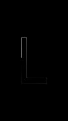 Simple L letter outline on black background letter L alphabet